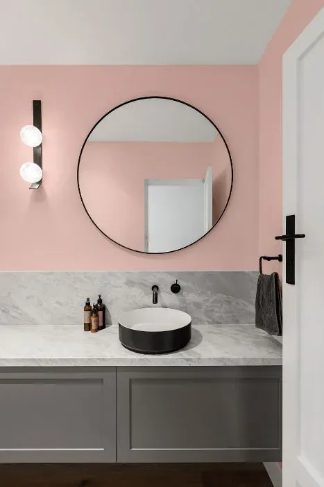 Benjamin Moore Creamy Peach minimalist bathroom