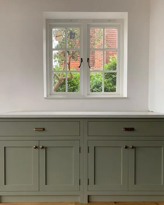 Benjamin Moore Creekside Green kitchen cabinets paint