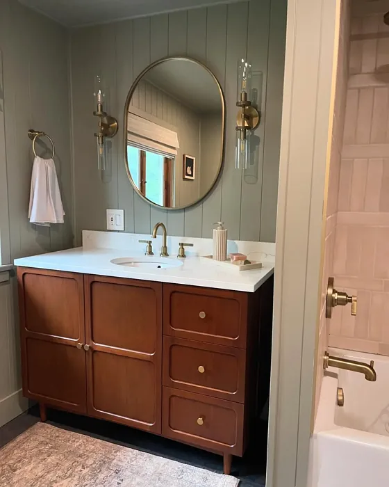 Benjamin Moore Creekside Green bathroom 