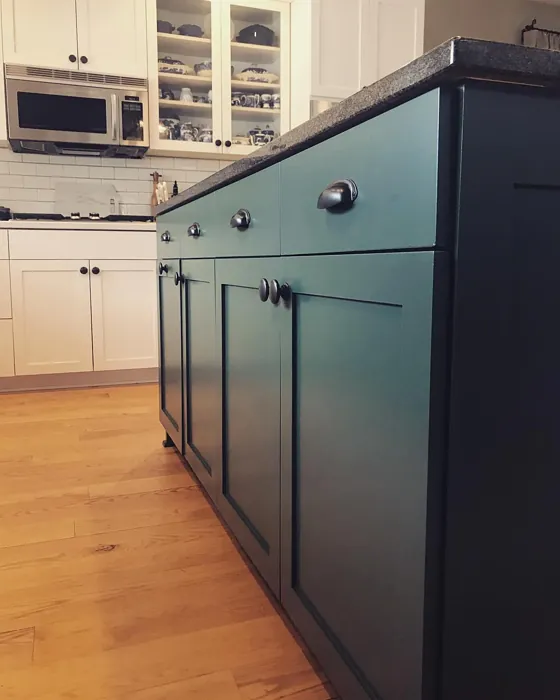 Crisp Romaine Green Kitchen Cabinets