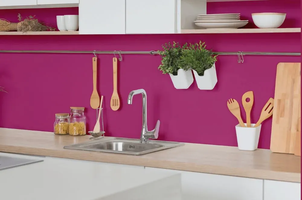 Benjamin Moore Crushed Berries kitchen backsplash