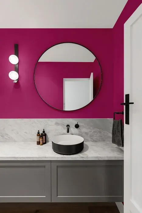 Benjamin Moore Crushed Berries minimalist bathroom