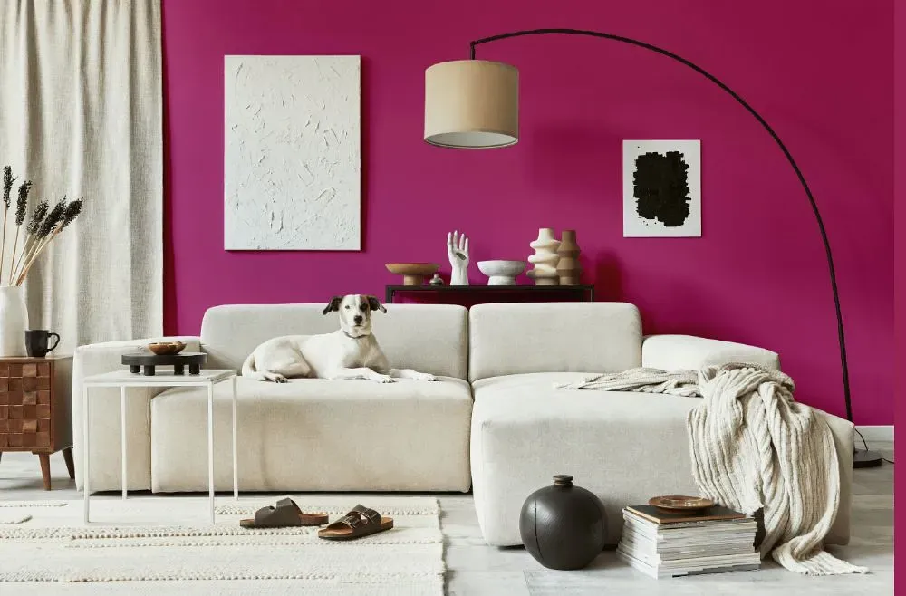 Benjamin Moore Crushed Berries cozy living room