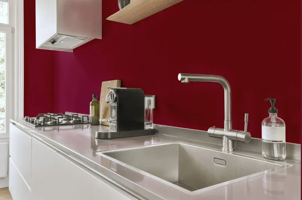 Benjamin Moore Crushed Velvet kitchen painted backsplash