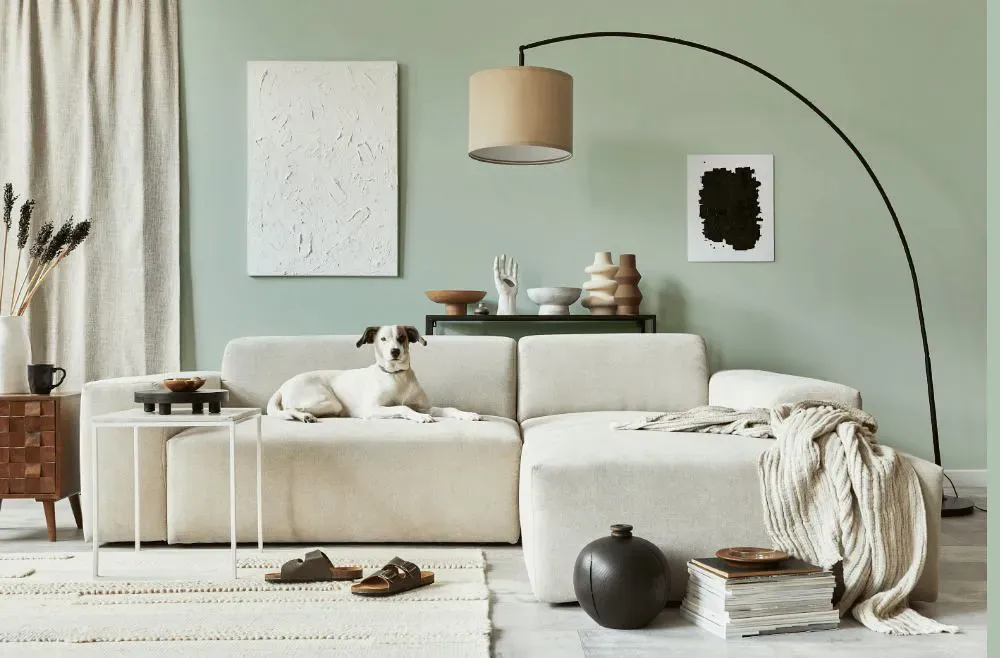 Benjamin Moore Crystalline cozy living room
