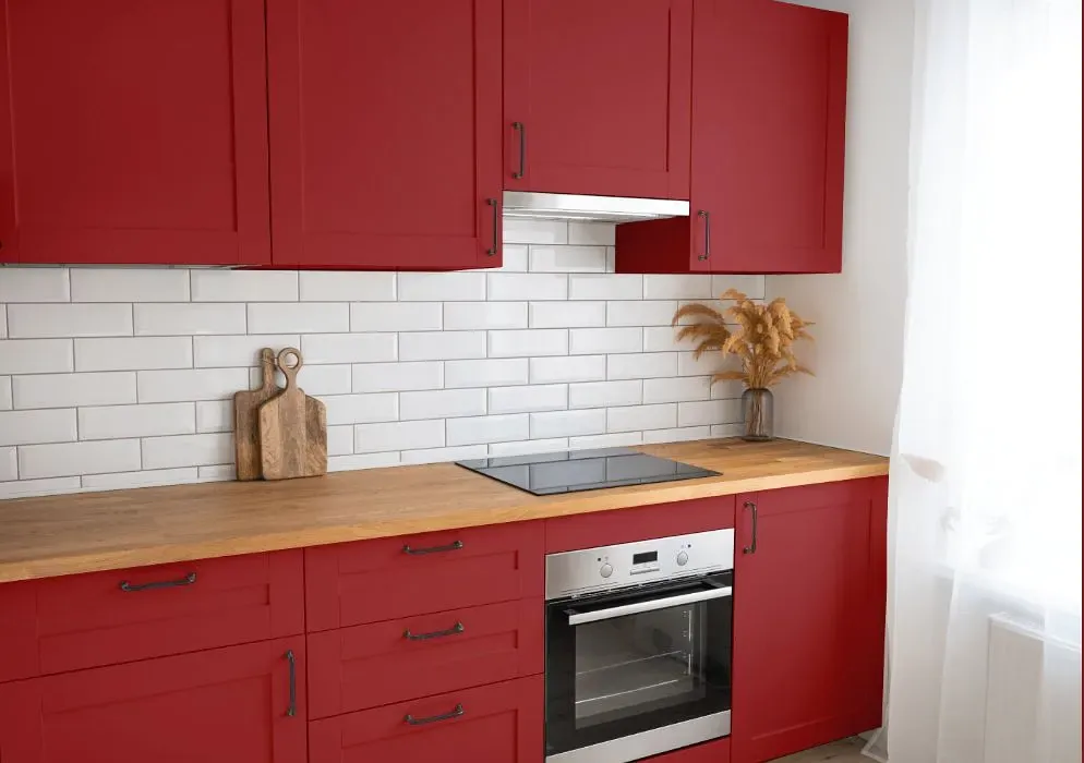 Benjamin Moore Currant Red kitchen cabinets