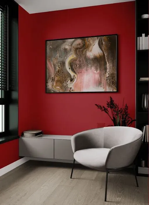 Benjamin Moore Currant Red living room