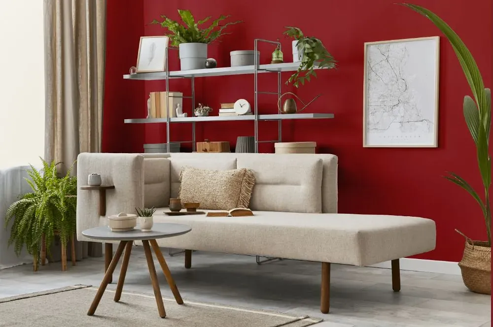 Benjamin Moore Currant Red living room