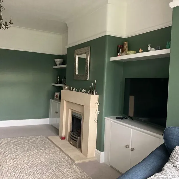 Benjamin Moore Cushing Green living room 