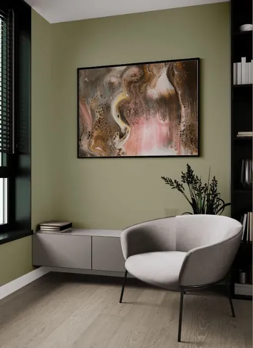 Benjamin Moore Cypress Green living room