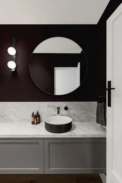 Benjamin Moore Dark Basalt minimalist bathroom