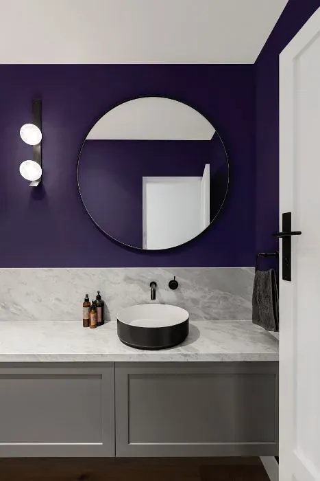 Benjamin Moore Dark Lilac minimalist bathroom