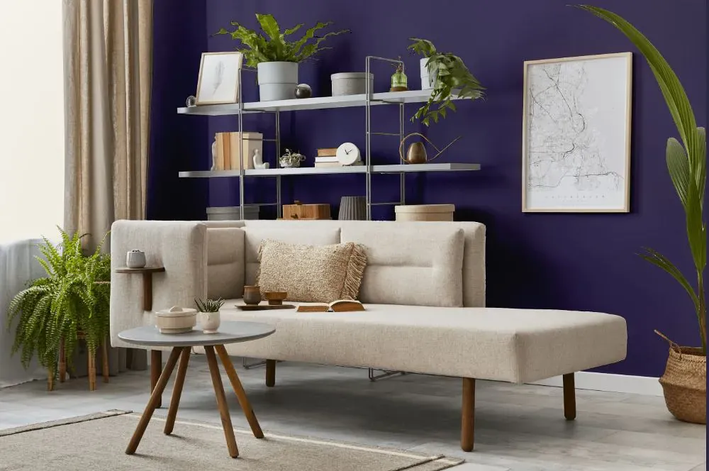 Benjamin Moore Dark Lilac living room