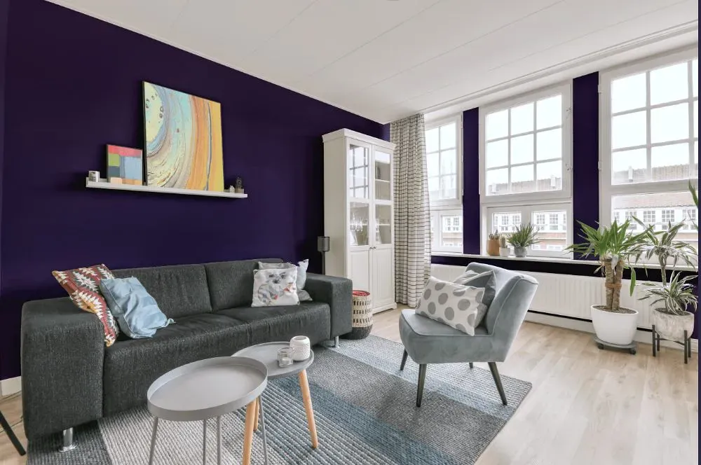 Benjamin Moore Dark Lilac living room walls