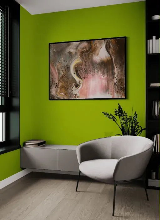 Benjamin Moore Dark Lime living room