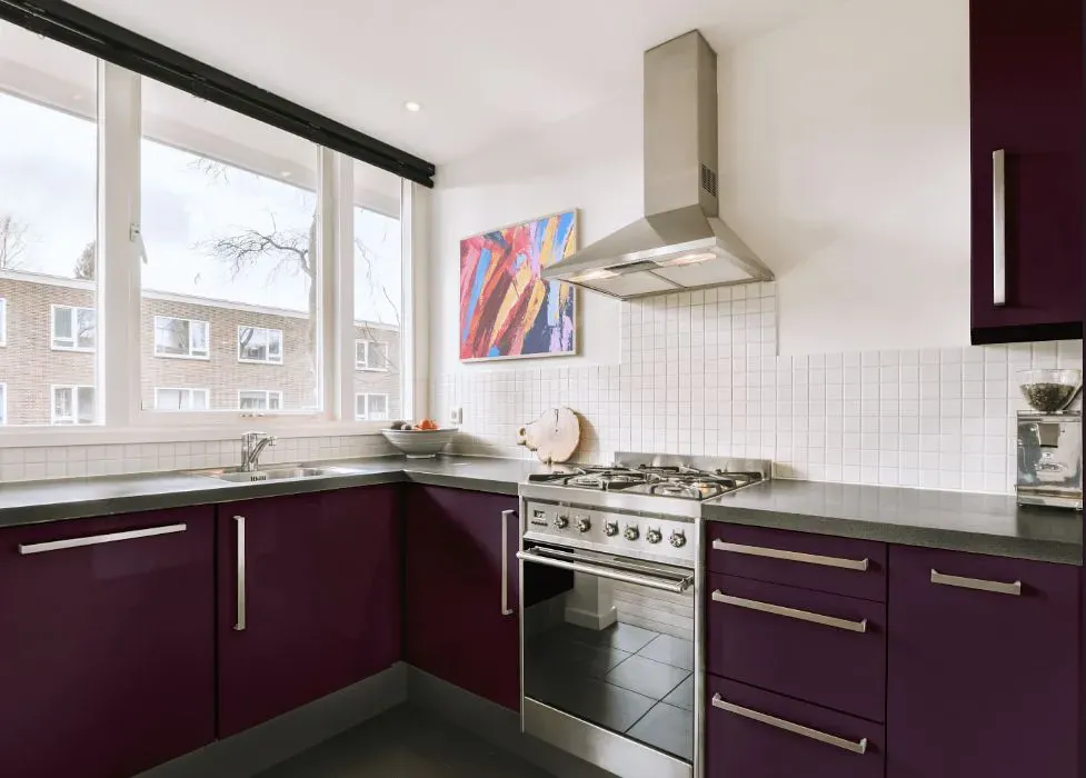 Benjamin Moore Dark Purple kitchen cabinets