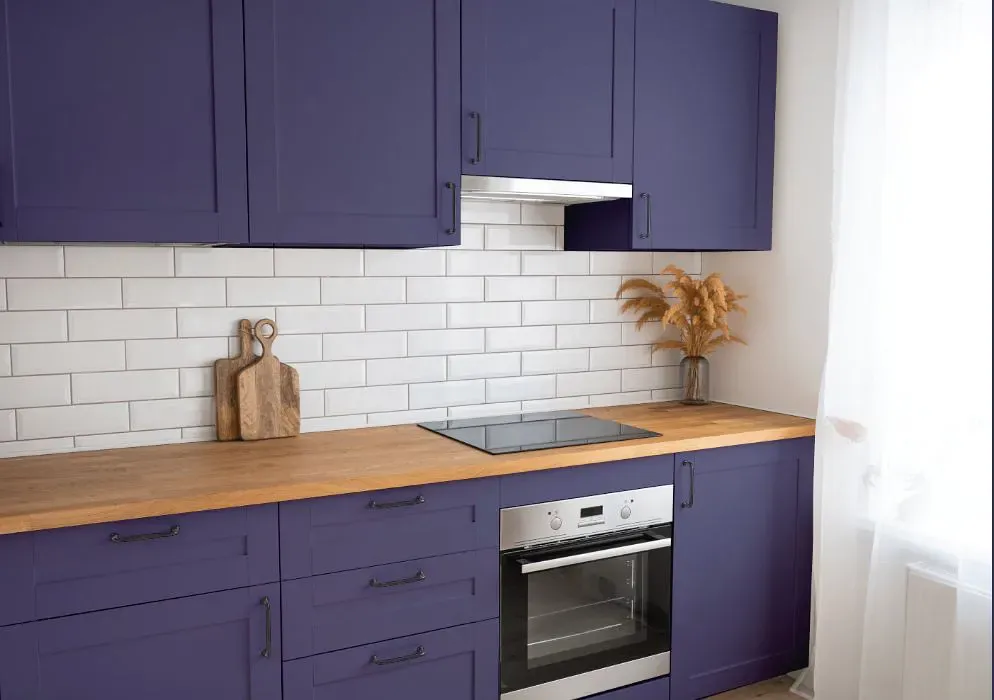 Benjamin Moore Darkest Grape kitchen cabinets