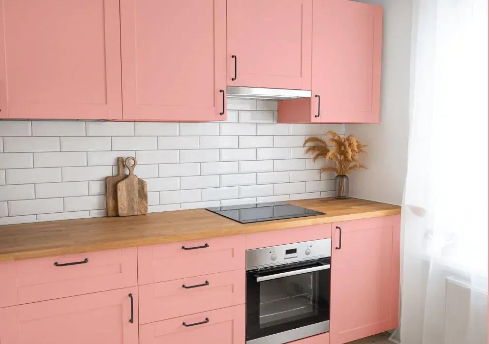 Benjamin Moore Dawn Pink kitchen cabinets