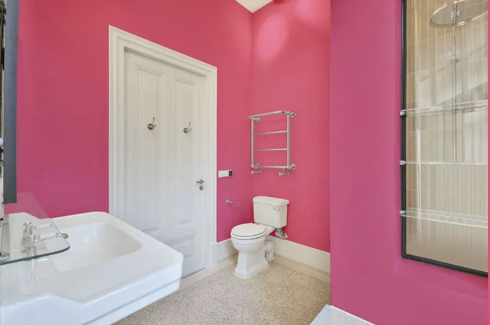 Benjamin Moore Deep Carnation bathroom