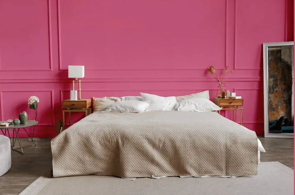 Benjamin Moore Deep Carnation bedroom