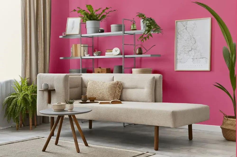 Benjamin Moore Deep Carnation living room