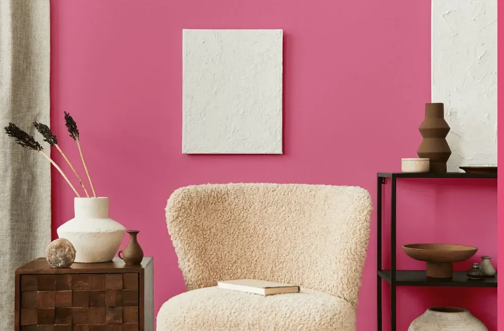 Benjamin Moore Deep Carnation living room interior