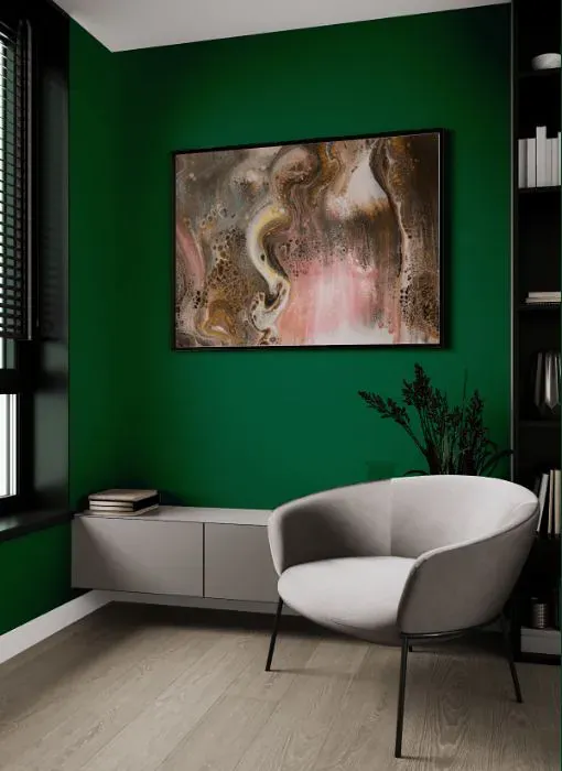Benjamin Moore Deep Green living room