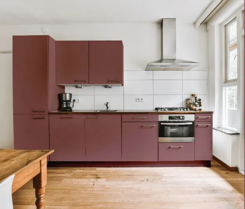 Benjamin Moore Deep Mauve kitchen cabinets