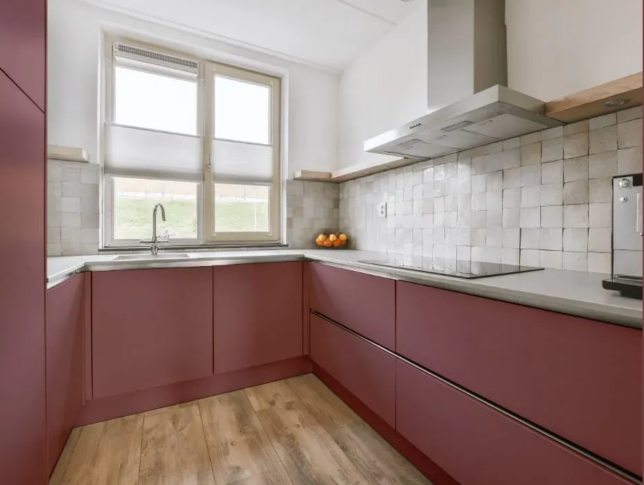 Benjamin Moore Deep Mauve small kitchen cabinets