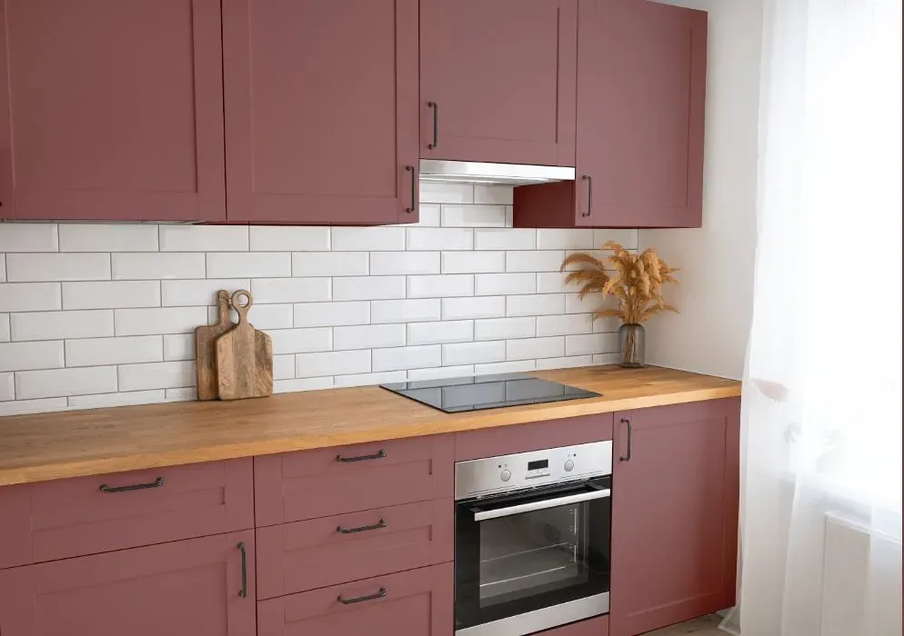 Benjamin Moore Deep Mauve kitchen cabinets