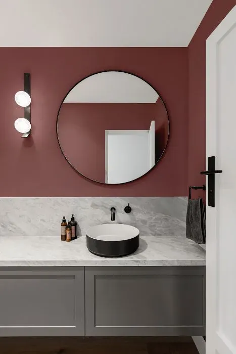 Benjamin Moore Deep Mauve minimalist bathroom