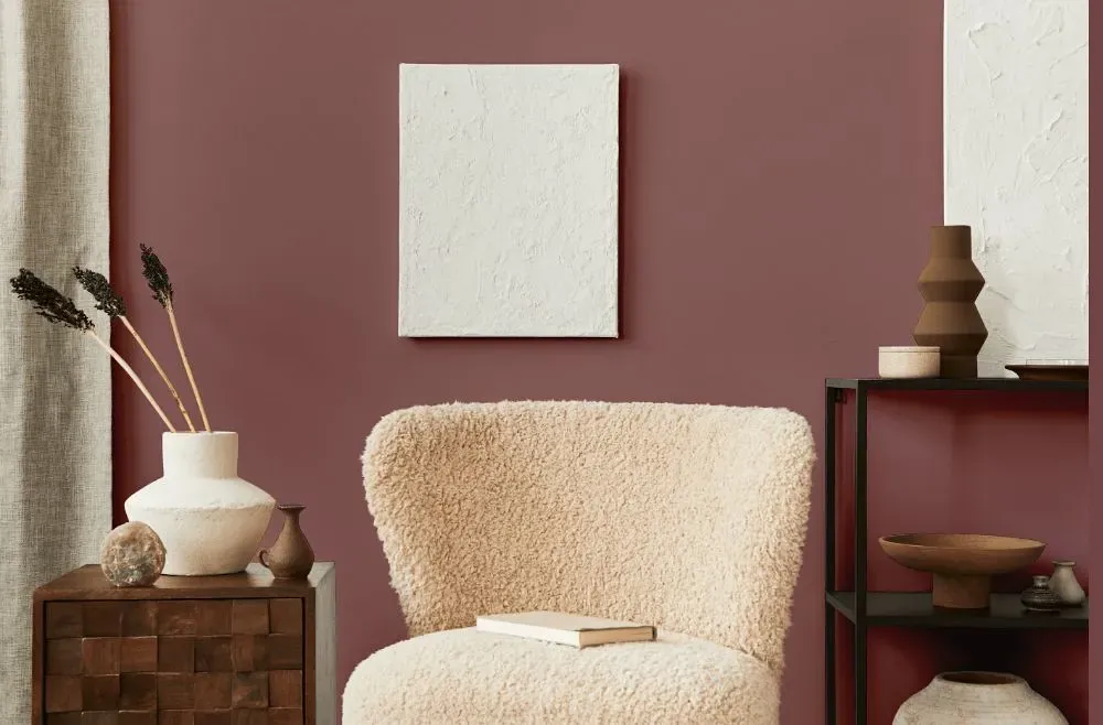 Benjamin Moore Deep Mauve living room interior