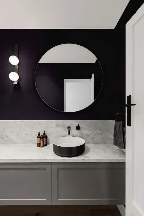 Benjamin Moore Deep Mulberry minimalist bathroom