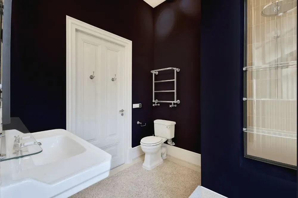 Benjamin Moore Deep Mulberry bathroom