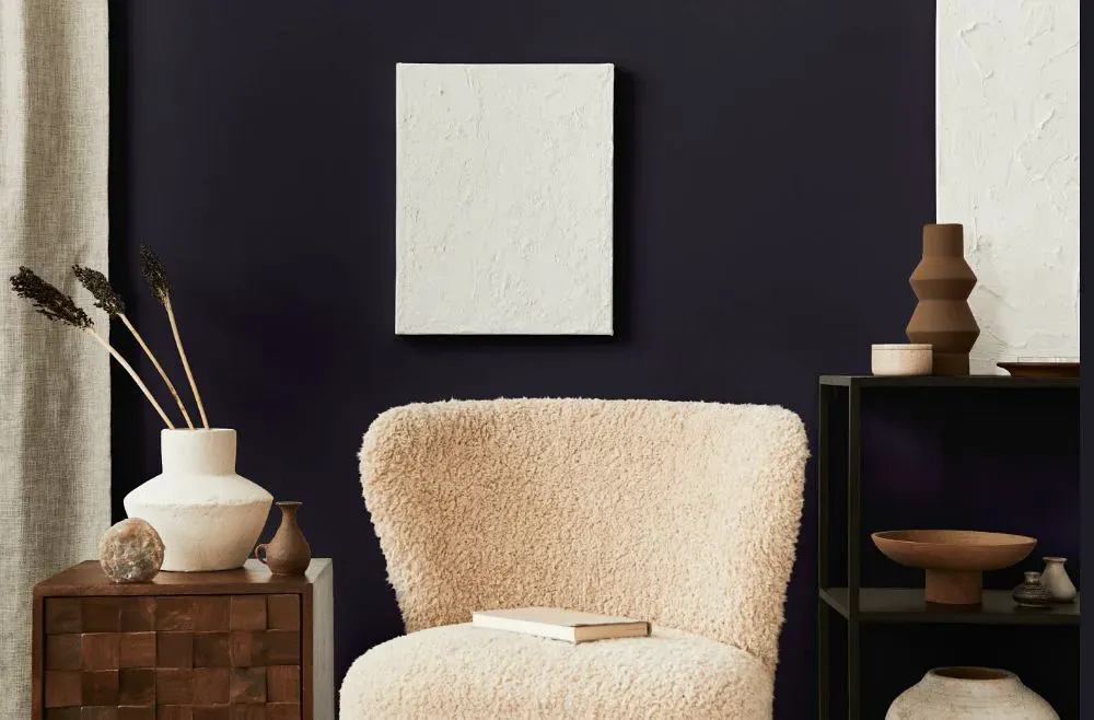 Benjamin Moore Deep Mulberry living room interior