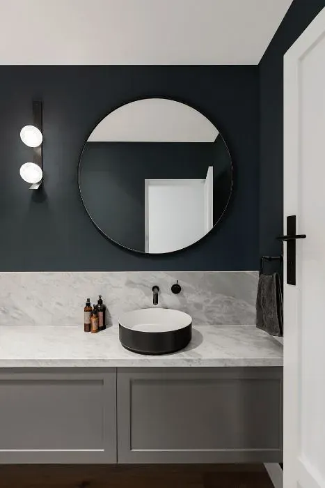 Benjamin Moore Deep Secret minimalist bathroom