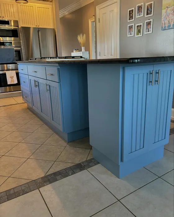Benjamin Moore Denim Wash kitchen cabinets color