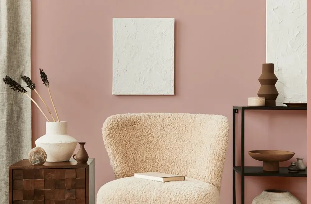 Benjamin Moore Desert Rose living room interior