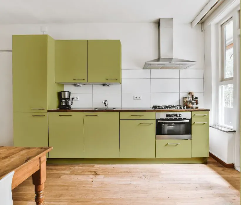 Benjamin Moore Dill Pickle kitchen cabinets
