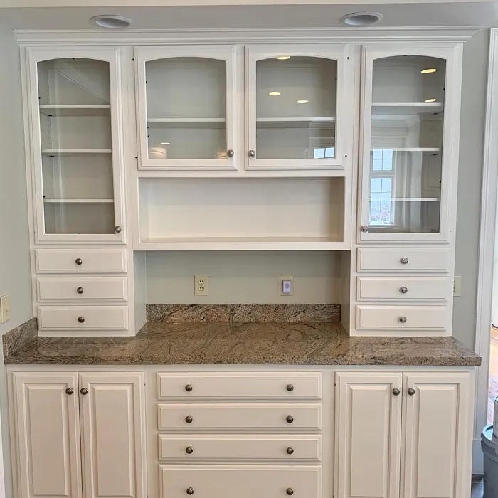 Dove Wing White Painted Kitchen Cabinets