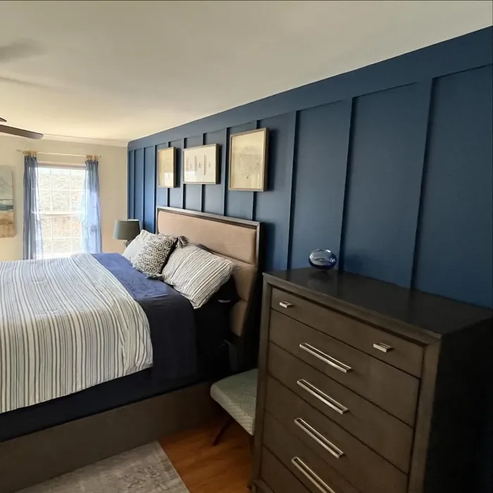 Downpour Blue bedroom accent wall