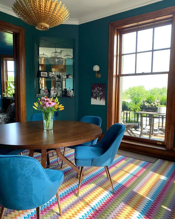 Benjamin Moore Dragonfly eclectic dining room color