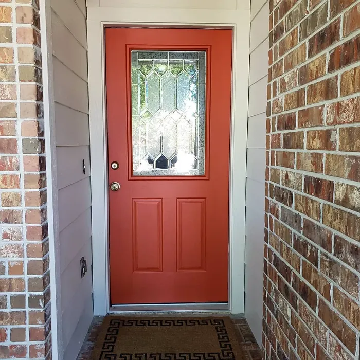 Benjamin Moore Dragons Blood front door 