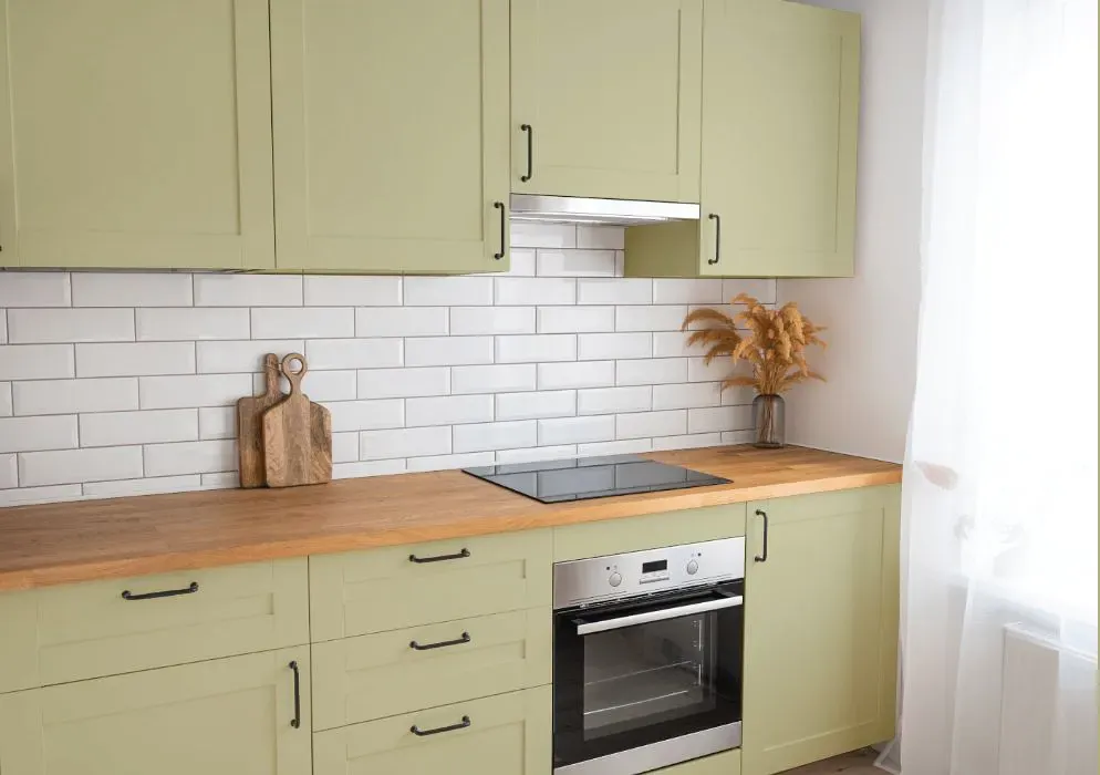 Benjamin Moore Dried Parsley kitchen cabinets