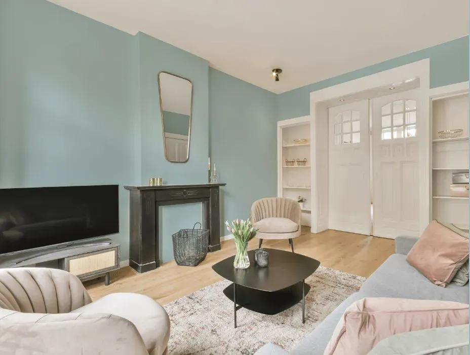 Benjamin Moore Dusky Blue victorian house interior