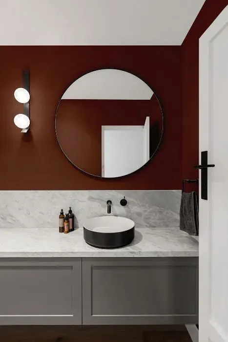 Benjamin Moore Earth Brown minimalist bathroom