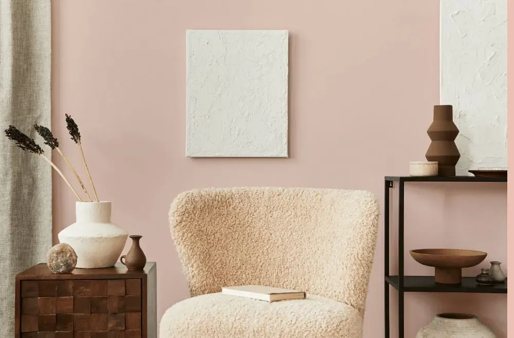 Benjamin Moore East Lake Rose living room interior