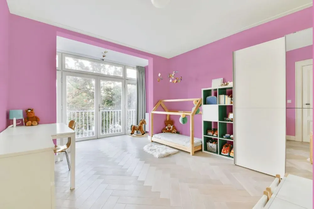 Benjamin Moore Easter Pink kidsroom interior, children's room