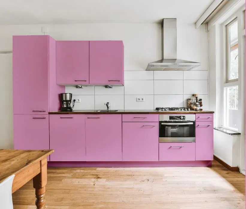 Benjamin Moore Easter Pink kitchen cabinets