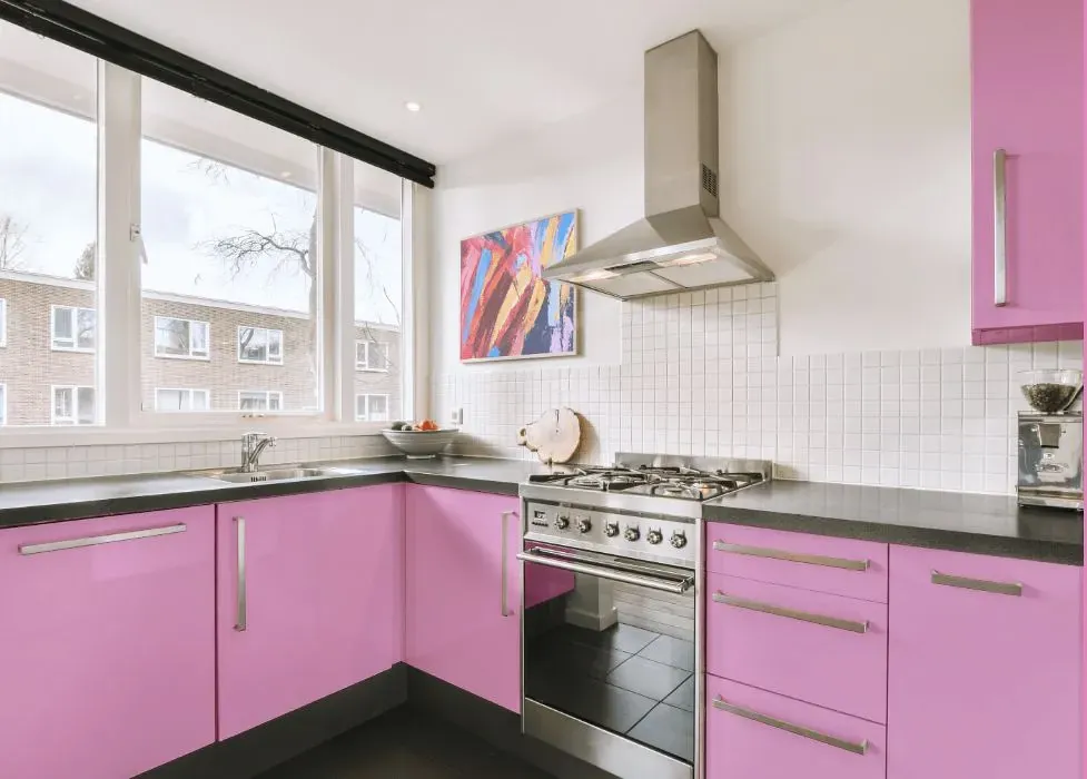 Benjamin Moore Easter Pink kitchen cabinets